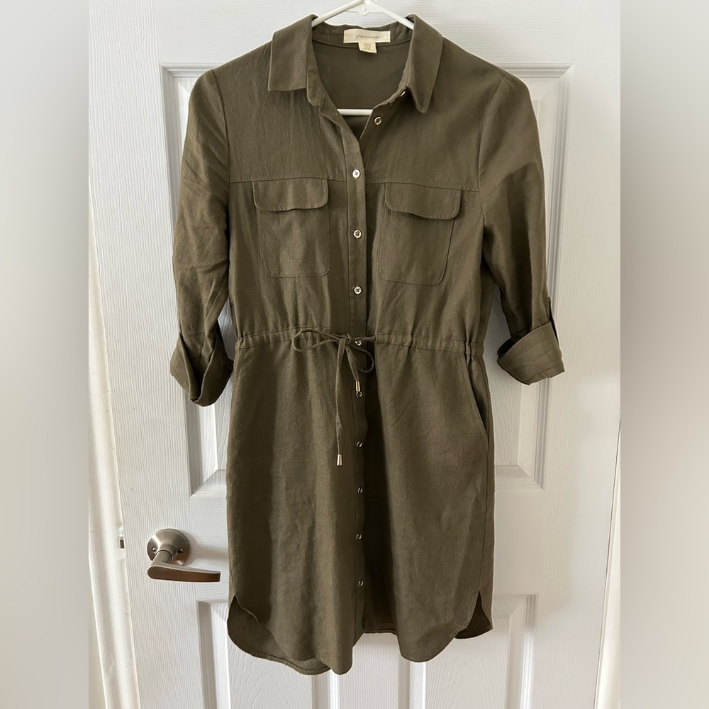 Primark Linen Blend Dress with pockets size 2